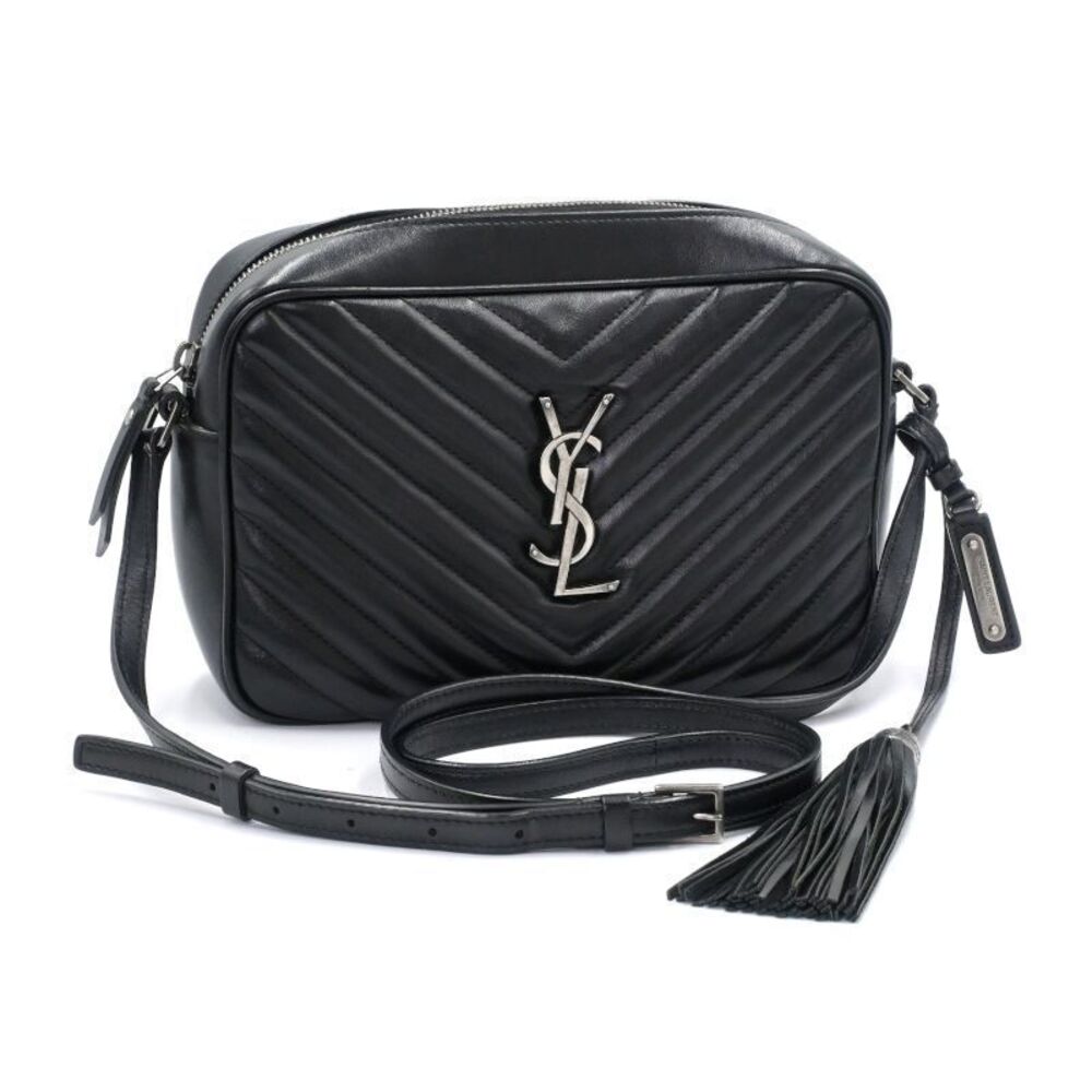 Saint Laurent Lou Leather Camera Crossbody Bag Black